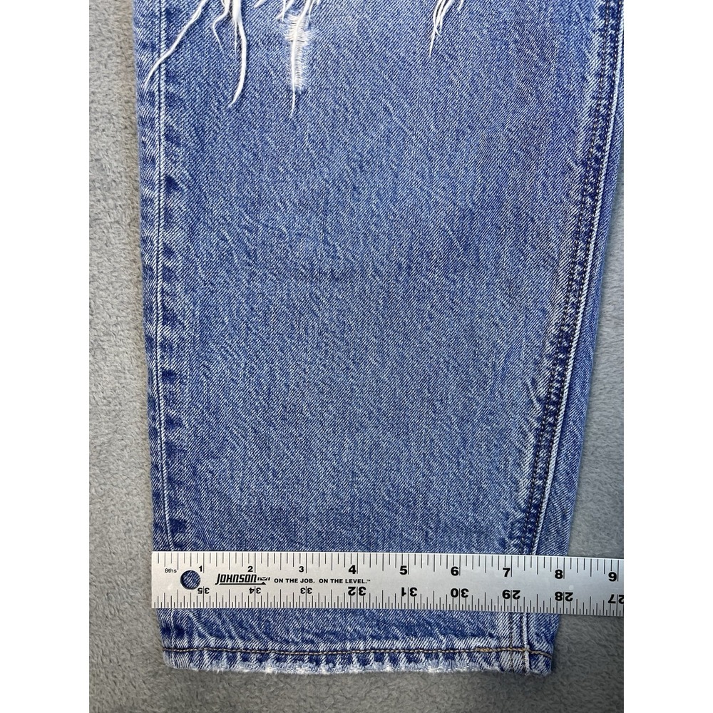 American Eagle Womens Jeans 8 Blue Ripped Denim Highest Rise 90s Boyfriend - Picture 6 of 9